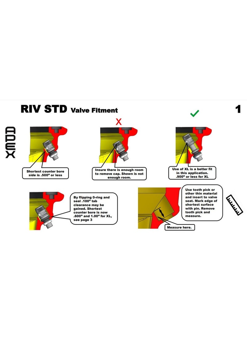 APEX PERFORMANCE Rapid Inflation Valve STANDARD Set of 4 - Image 3